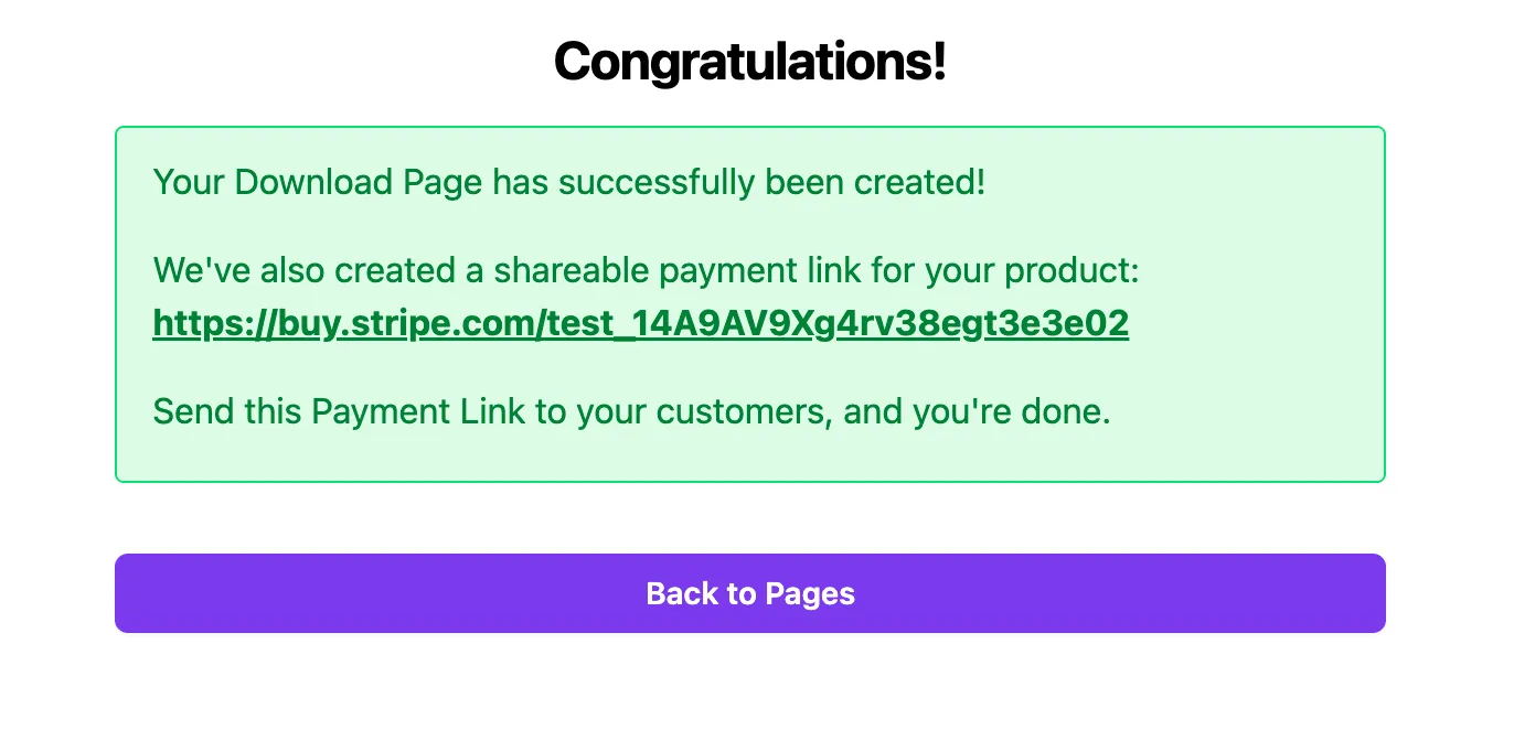 Copy the Payment Link