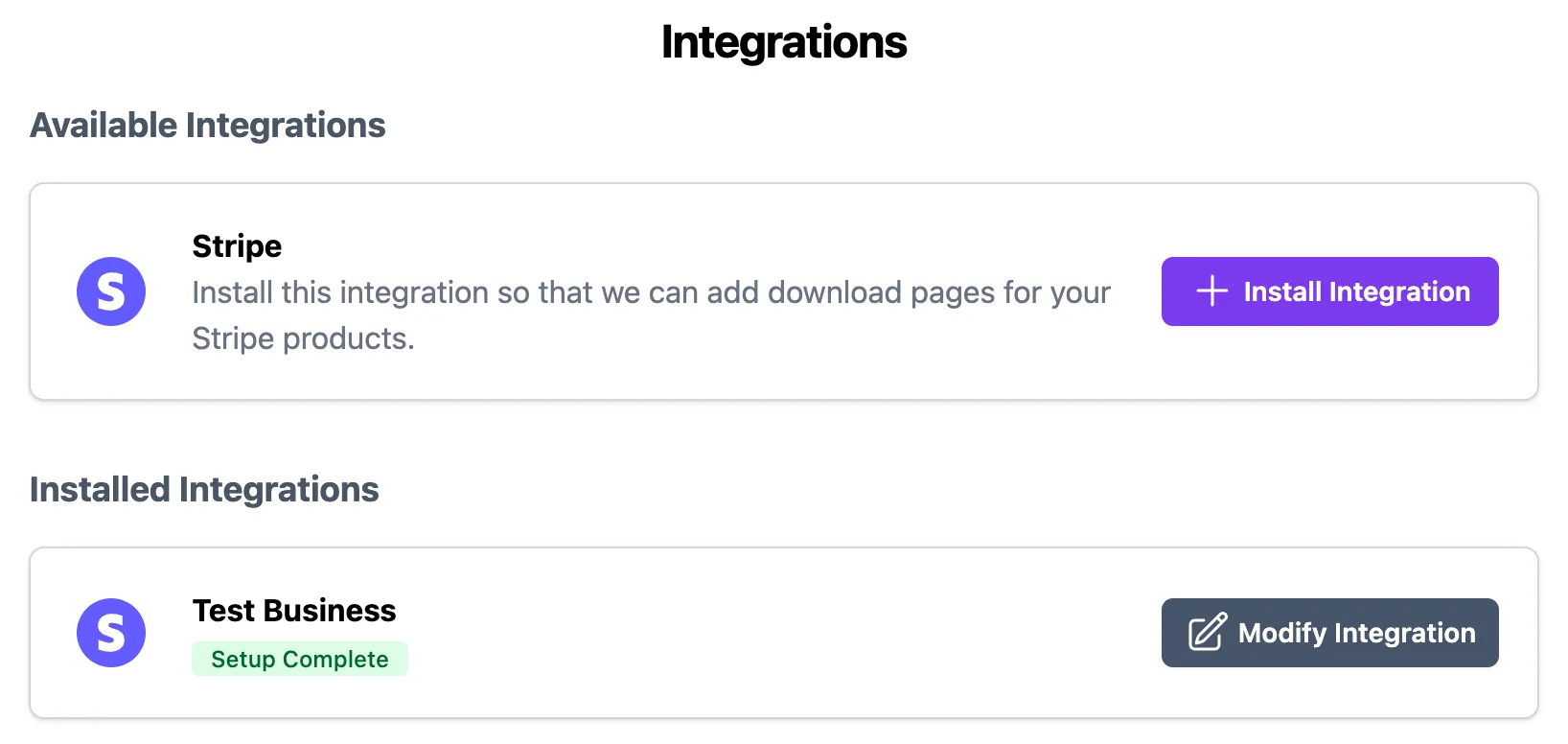 Add the Stripe integration